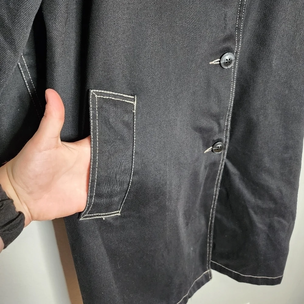 Denim&Co Black Denim Longline Button Jacket Women's Size 1X - Picture 13 of 16